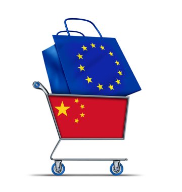 Europe bailout with China buying European debt clipart