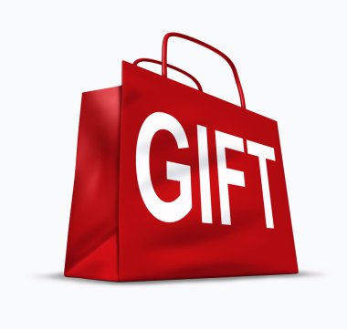 Gift red shopping bag clipart