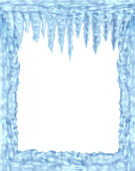 Замороженные лед и сосульки рамка — стоковое фото