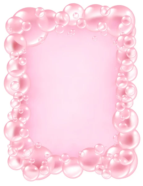 Růžové bubliny rám — Stock fotografie