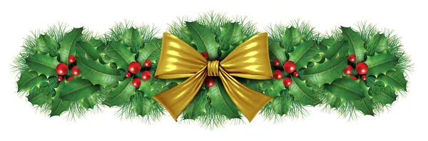 Natal ouro arco borda decoração — Fotografia de Stock