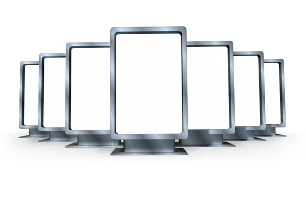 Blank vertical billboards in angles — Stock Photo, Image