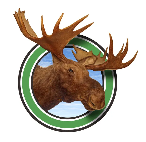 Moose Head Antlers Bosque icono símbolo —  Fotos de Stock