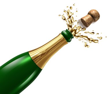 Champagne with Splash clipart