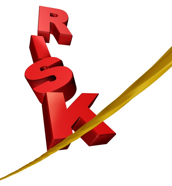 Risiko-Symbol auf dem Drahtseilakt — Stockfoto