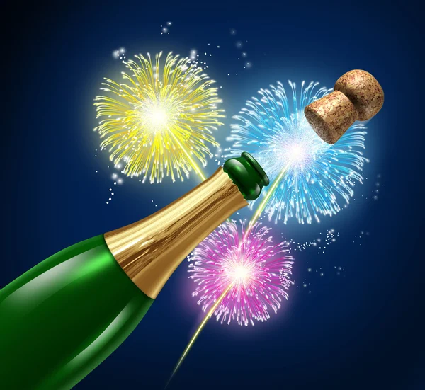 Celebracja fajerwerki szampana — Zdjęcie stockowe