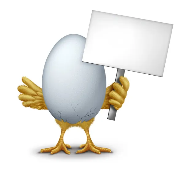 Funny Egg With A Blank Sign Stock Picture