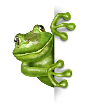 Frog Holding A Blank Vertical Sign clipart