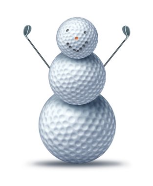 Winter golfing clipart