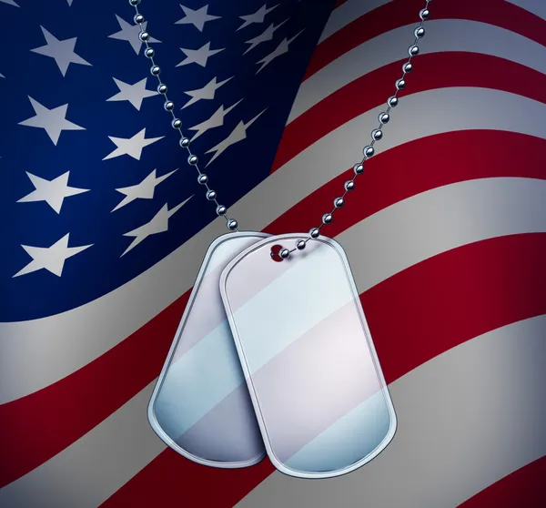 Dog Tags with an American Flag — стоковое фото