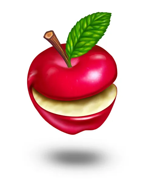 Poison apple and food safety concept as a rotten fruit with a