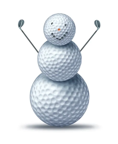 Zima, gra w golfa — Zdjęcie stockowe
