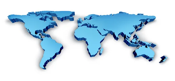 3D Wold Map Blue — Stock Photo, Image