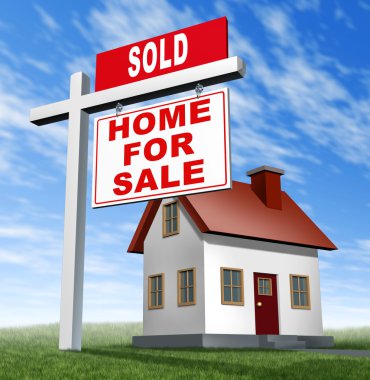 Sold Home For Sale Sign And House clipart