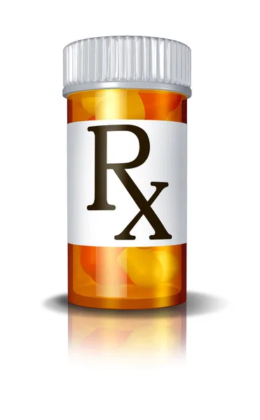 Garrafa de pílula de medicamentos de prescrição RX — Fotografia de Stock