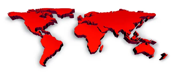 Red 3D Wold Map — Stock Photo, Image