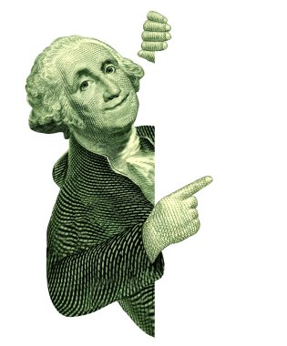 George Washington With a Blank Sign clipart