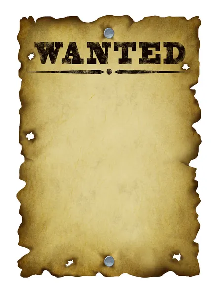 Régi Western Wanted poszter — Stock Fotó