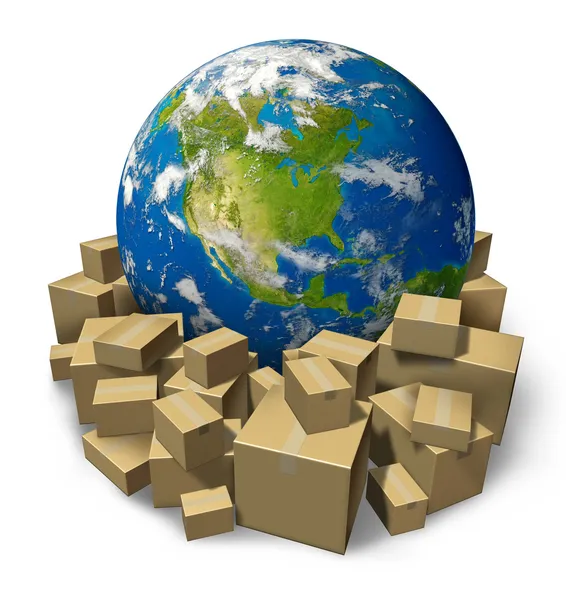 Globala paketet leverans — Stockfoto