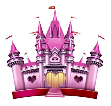 Pink Princess Castle clipart