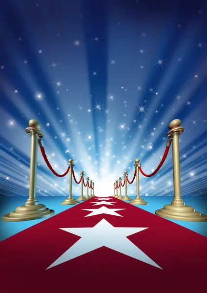 Красная ковровая дорожка для звезд кино — стоковое фото