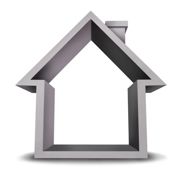 Boş çerçeve ile ev simgesini — Stok fotoğraf