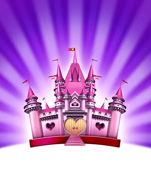 Ροζ κορίτσι κάστρο — Φωτογραφία Αρχείου