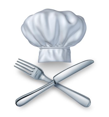Chef Hat With Knife And Fork clipart