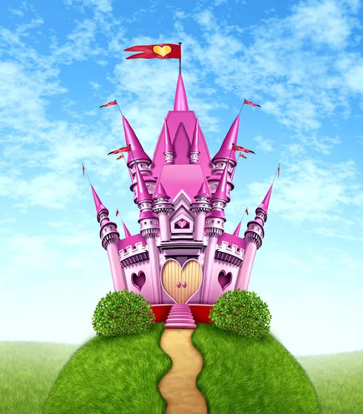 Magiczny zamek różowy — Zdjęcie stockowe