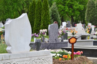 Cemetery with flowers clipart