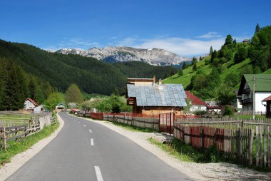 Mountain village in Romania clipart