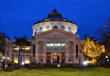 Romanian Atheneum, Bucharest landmark in Romania clipart