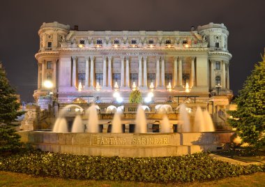 Bucharest, Army Palace and Sarindar fountain clipart