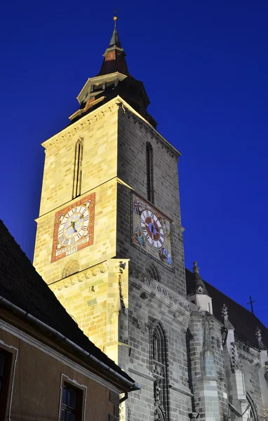 Blach церква nightview, Брашов, Румунія — стокове фото