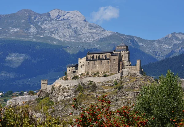 Sion slottet av valere befäst kyrka, Schweiz — Stockfoto