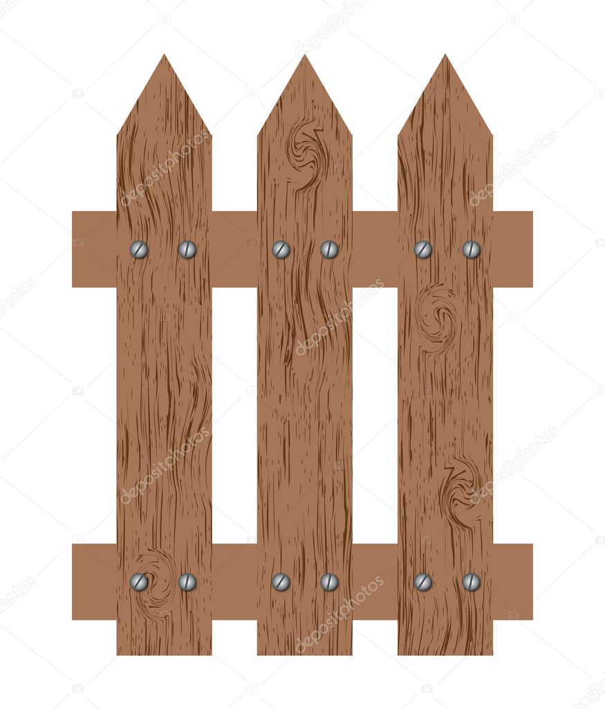 Wooden fence vector