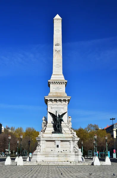 시내의 광장 및 동상, 리스본, 포르투갈 — 스톡 사진