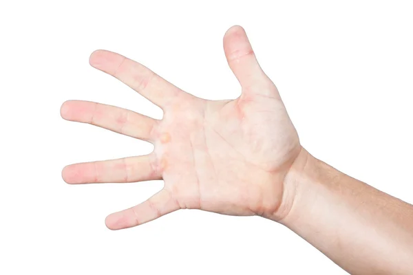 Men's palm, hand, arm. On a white background. — Stock Photo, Image