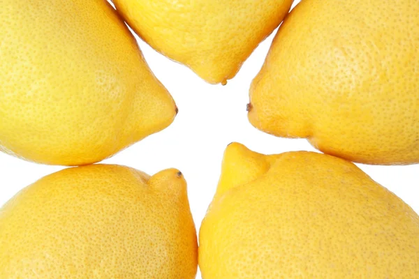 Grupp av citroner närbild på en vit bakgrund. — Stockfoto