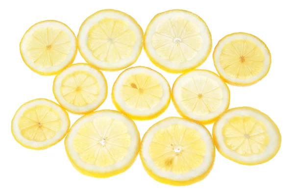 빛 레몬 슬라이스 그룹. — 스톡 사진