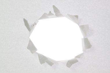 Broken a hole in a sheet of paper clipart