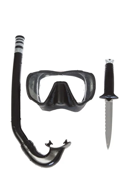 Equipment for spearfishing. On a white background. — Stock Photo, Image