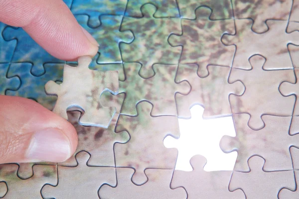 The last missing piece puzzle. — Stock Photo, Image