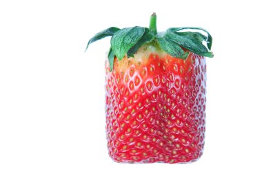 Unusual Strawberry Square. On a white background. clipart