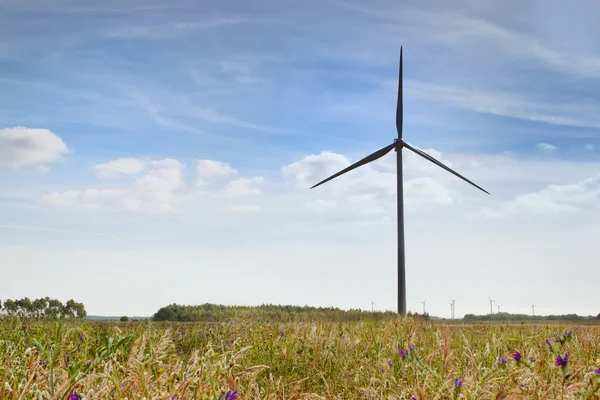 Turbin wiatrowych. alternatywnego źródła energii. — Zdjęcie stockowe