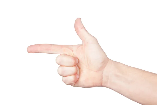 The index finger on a white background. — Stock Photo, Image