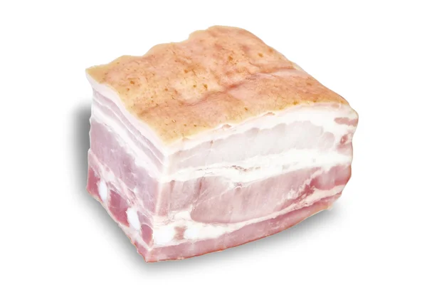 Cut ham. On a white background. — Stock Photo, Image
