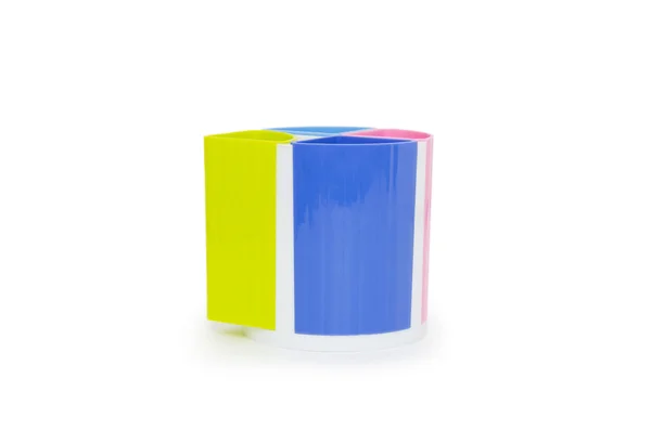 Разноцветный держатель карандаша изолирован на белом — стоковое фото