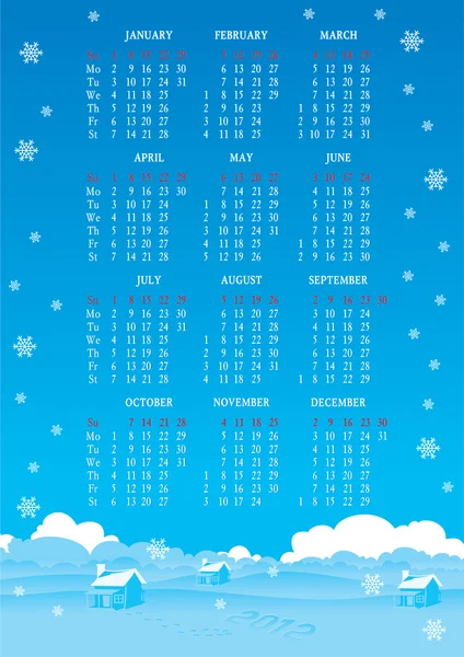 Novoroční Kalendář 2012 — Stockový vektor