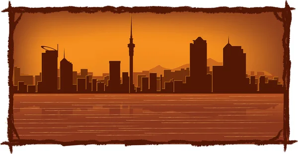 Auckland Nouvelle-Zélande Skyline — Image vectorielle